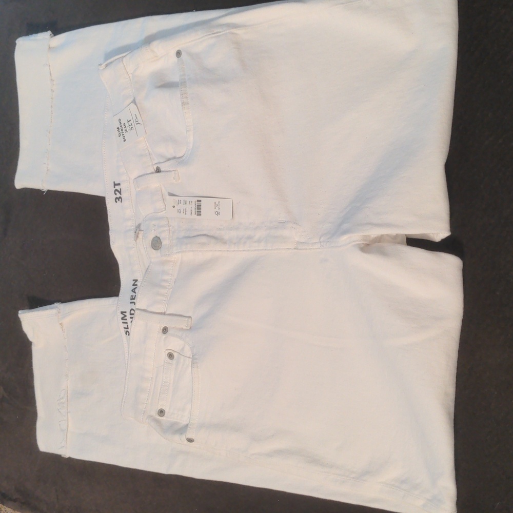 J. Crew Women's White Slim Boyfriend Jeans. 32 T NWT